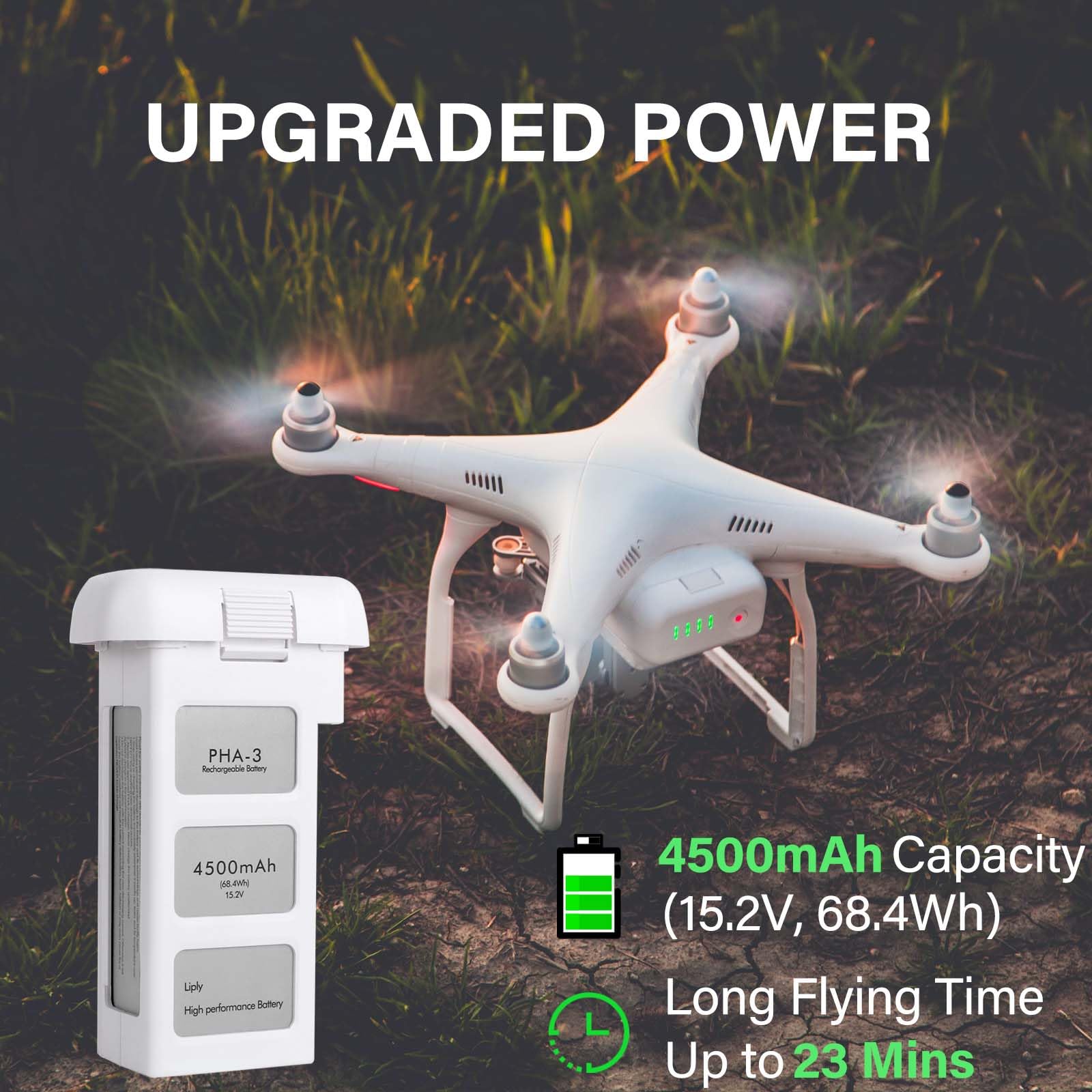 Amazon.com: Satonaka Phantom 3 Battery 2 Pack, 4500mAh 15.2V